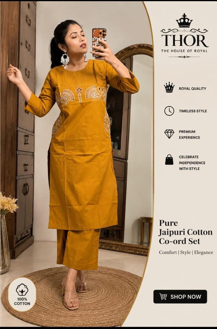 2pc coordset pure jaipuri cotton
